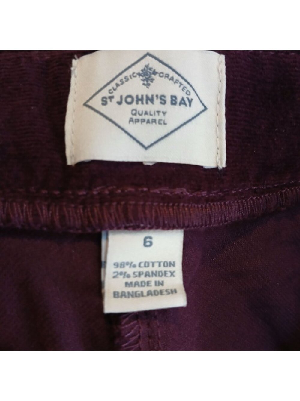 St  Johns Bay Womens Skirt Sz 6 Merlot Corduroy Button-Front Classic NWT #D-36 - Picture 3 of 7